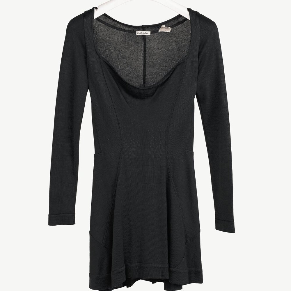 Alaïa Vintage Panelled Black Knit Skater Dress